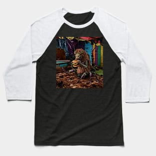 watercolor locust with lions head eating double cheeseburger Baseball T-Shirt